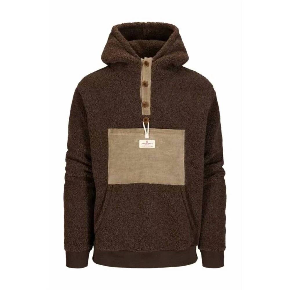 NEW AMUNDSEN men's heroes wool fleece hoodie in cowboy